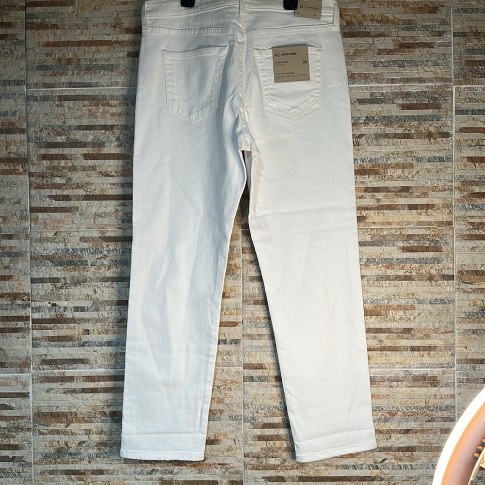AG Adriano Goldschmied Women's White Boyfriend Jeans - Picture 8 of 8